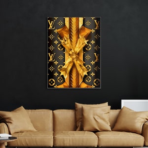 Louis Vuitton Black Gold Fashion S - Canvas Wall Art