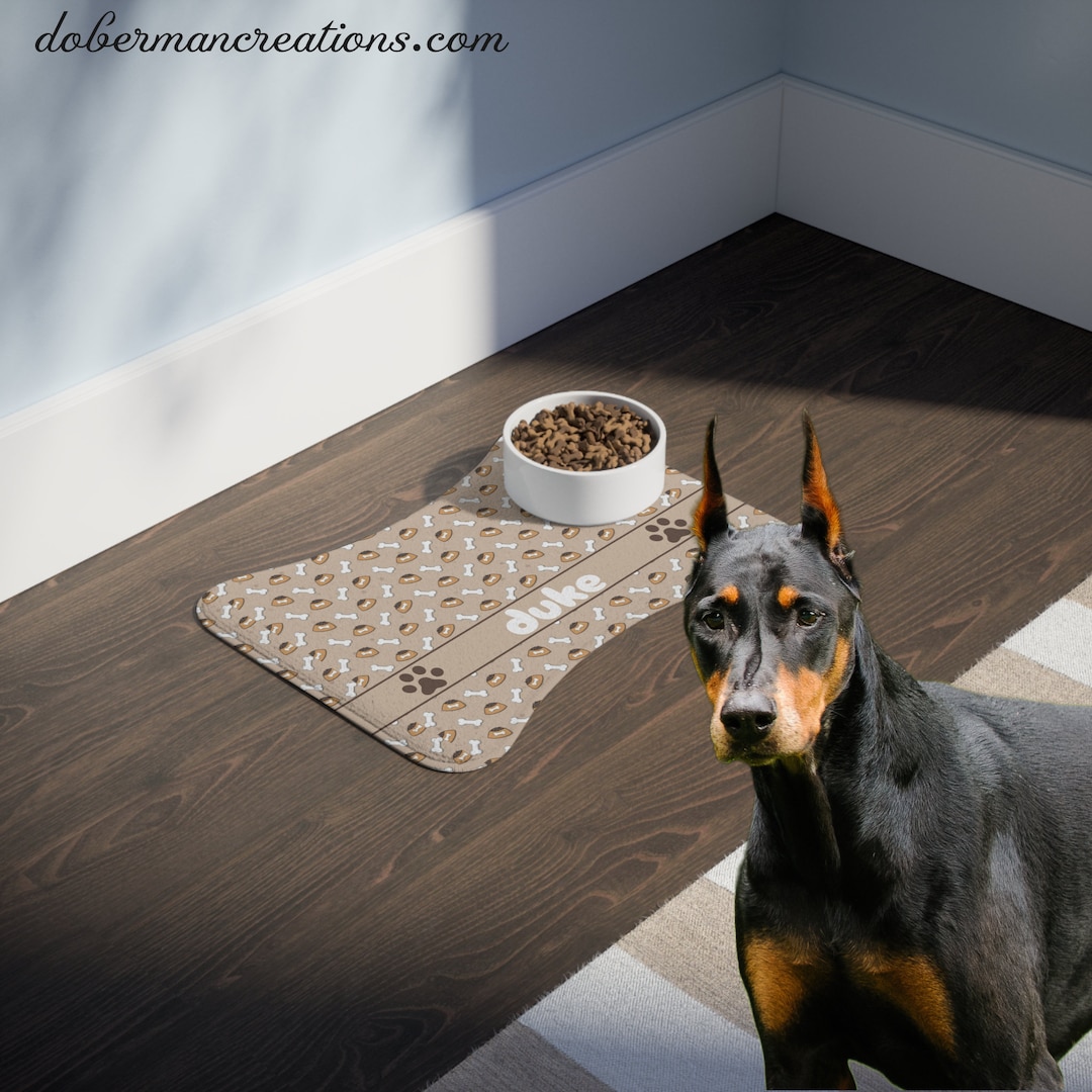 Personalized Pet Feeding Mat 2 Sizes Cute Neutral Browns Etsy