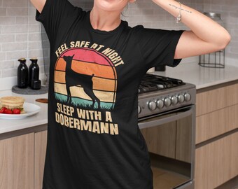 Doberman Nightgown, Fun Dog Pajamas, Dobie Lover Shirt-Dress