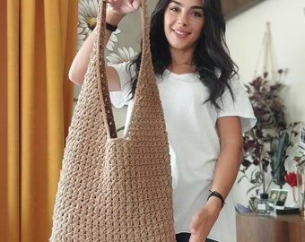 Crochet Shoulder Bag, Best Seller HOBO Bag, Knitting Bag, Straw Tote Bag, Happy Mothers Day, Crochet Bag, Mothers Day Gift, Bag For Women