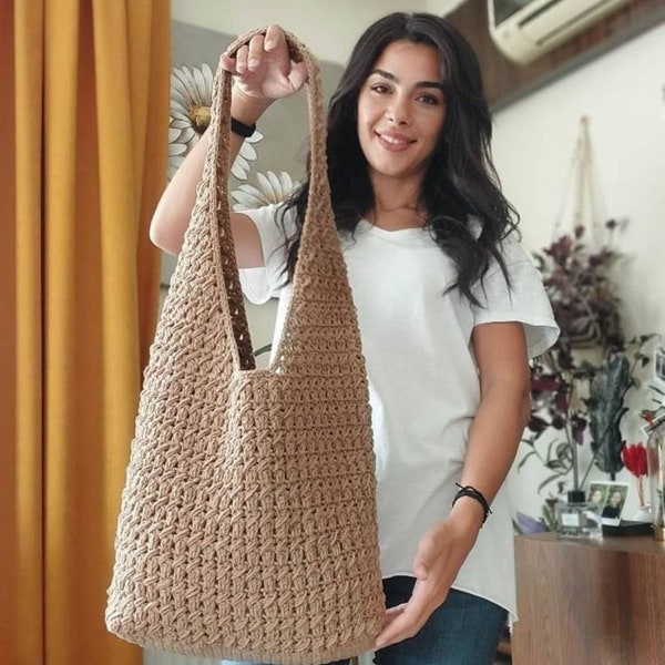 Crochet Shoulder Bag, Best Seller HOBO Bag, Knitting Bag, Straw Tote Bag, Happy Mothers Day, Crochet Bag, Mothers Day Gift, Bag For Women