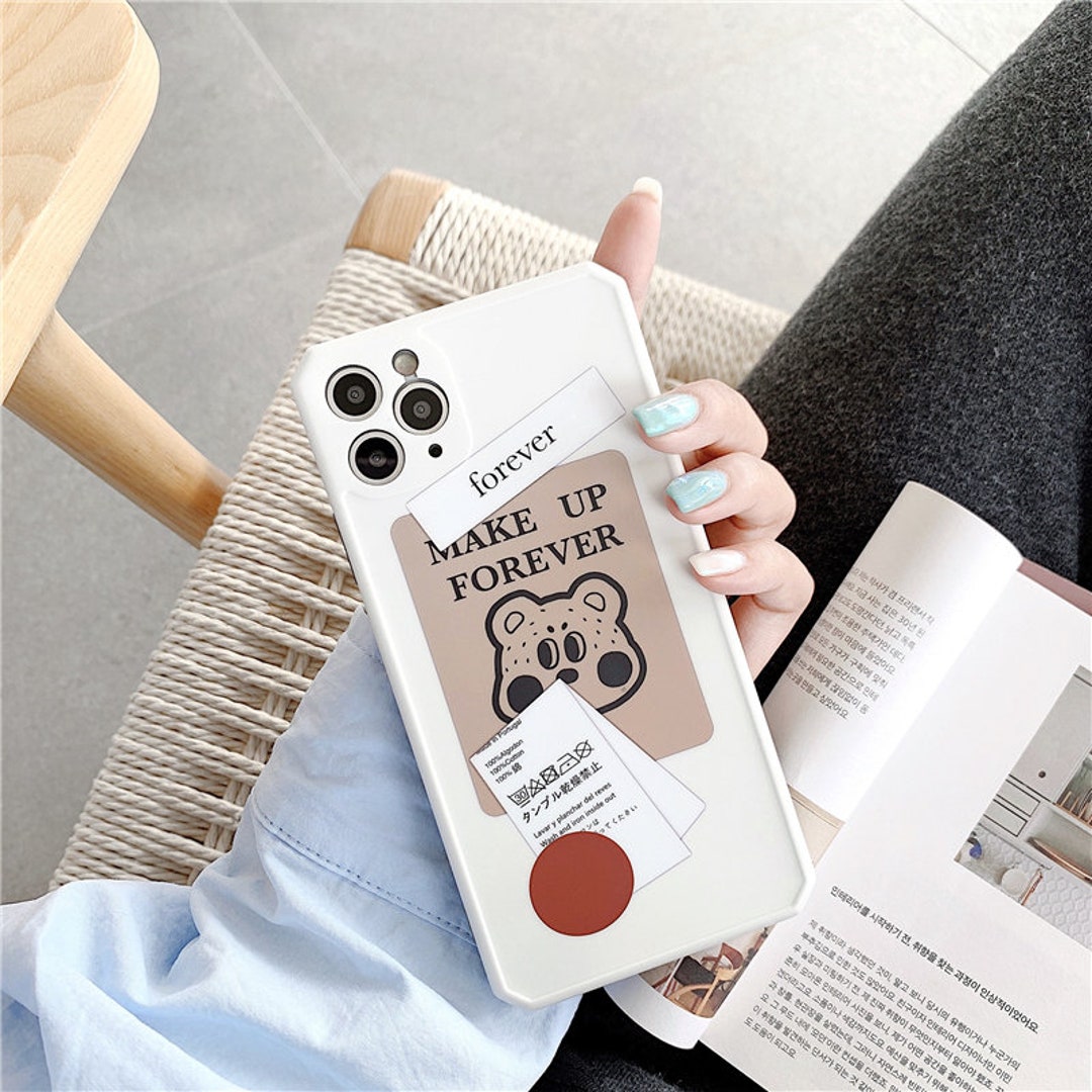 Cute Cartoon Sticker Label Bear Mobile Phone Case - Etsy