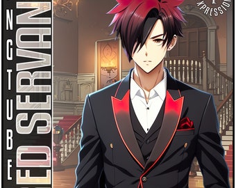 Red Servant PNGTuber | 1 Expression Male Pngtuber | PT-014 | PNG Tuber for Streamers & Content Creators | Stream Avatar , Pngtuber Boy