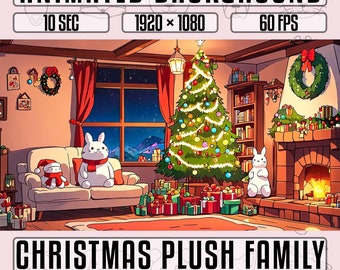 Christmas Plush Family Background | Animated Background | BG-003 | 1920×1080 | Seamles Loop | Christmas Background , Xmas Background