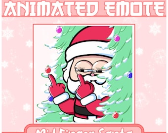 Middle Finger Santa Emote | Christmas Emote , Animated Santa Emote, Middle Finger Emote , Mad Santa Emote, Xmas Emote, Animated Emote, Emote