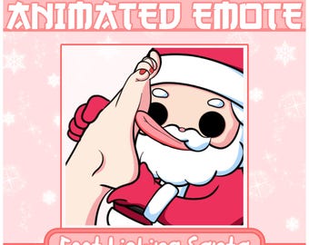 Gesto de Papá Noel lamiendo los pies / Gesto animado de Papá Noel, Gesto de Navidad, Gesto de Año Nuevo, Gesto de Papá Noel lamiendo los pies, Papá Noel travieso