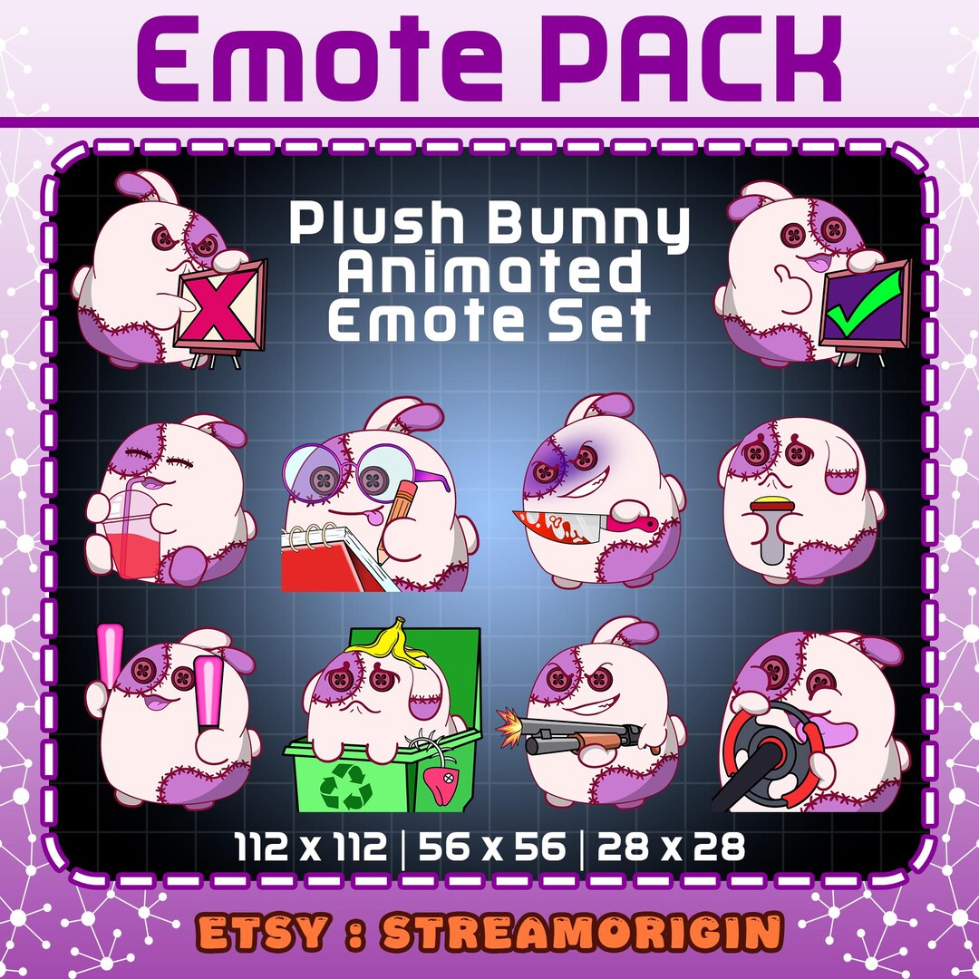 Wicked Rabbit Emotes Bunny Emote Bundle | 1 | Animated Bunny Emotes, Rabbit Emotes for ...