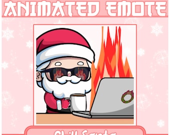 Emote de Papai Noel Relaxante | Emote de Natal, Emote de Papai Noel Animado, Emote de PC em Chamas, Emote de Papai Noel Relaxante, Emote de Natal, Emote Animado, Emote Fofo