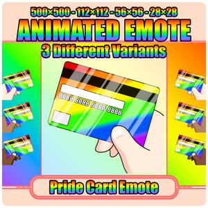 Emote de carte de fierté | Emote carte Fierté animée, Emote carte de crédit, Emote carte, Emote Twitch, Emote coup de pied, Emote arc-en-ciel, Carte Lgbt+, Carte d'amour