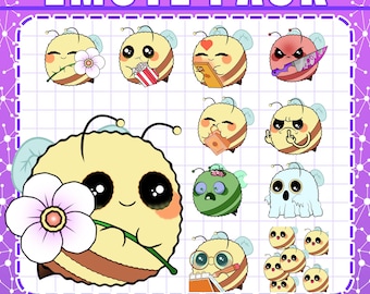 Paquete de emoticones de abeja / 2 / Emoticones de abeja animados, Emoticones de abeja para Twitch Discord Kick y más, Emoticones de abeja lindos, Paquete de emoticones de abeja, Recursos de transmisión de abeja