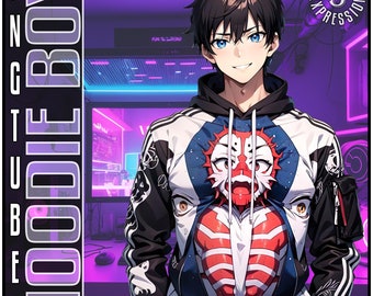 Hoodie Boy PNGTuber | 5 Expression Male Pngtuber | PT-001 | Pngtuber for Streamers & Content Creators | Stream Avatar , Pngtuber Boy