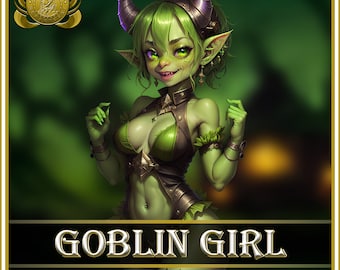 Goblin Girl Pngtuber , 1 expression , cute goblin girl pngtuber , female goblin , vtuber assets, green pngtuber , goblin pngtuber