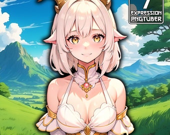 Garota Capricórnio PNGTuber | 7 Expressão | Pngtuber Girl, Stream Avatar, Stream Model, Sheep Girl, Zodiac Girl, Animal Pngtuber, Veadotube