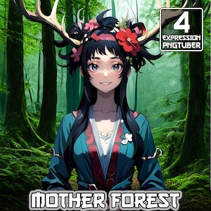 Moederbos pngTuber | 5 Expressie | Pngtuber-meisje, Stream Avatar, Stream Model, Deer Girl Pngtuber, Leuk Pngtuber-meisje, Meisje Png Tuber