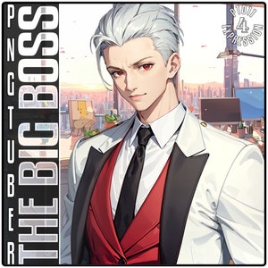 The Big Boss PNGTuber | 4 Expression Male Pngtuber | PT-011 | PNG Tuber for Streamers & Content Creators | Stream Avatar , Pngtuber Boy