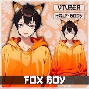 VTuber - Fox Boy - Half Body Live2D Model for Vtube Studio | Cozy Vtuber Model | Cute Vtuber | Kitsune Vtuber - Furry Vtuber