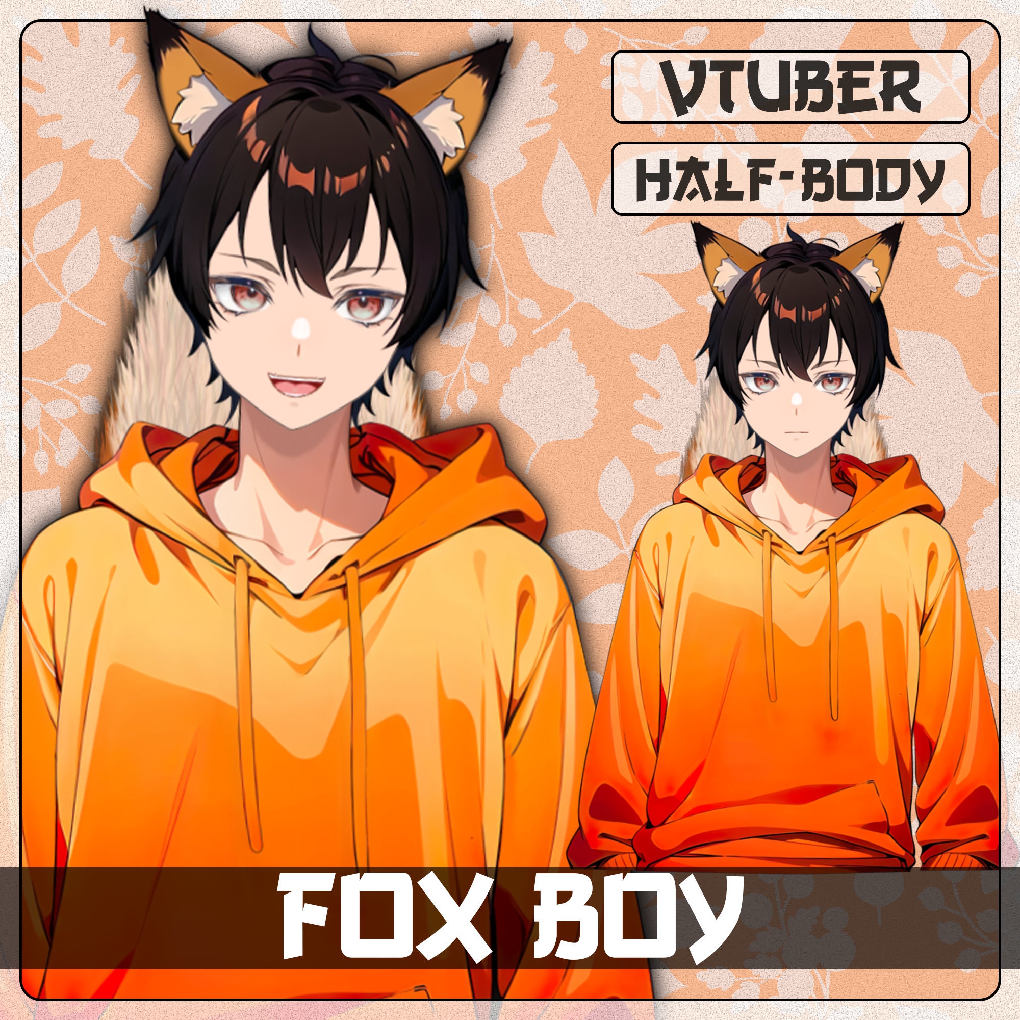Vtuber - Fox Boy - Half Body Live2d Model for Vtube Studio | Cozy