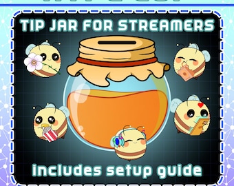Honey Hype Cup - Tip Jar para Twitch, Kick, Youtube Streamers | Hype Cup animado | 9 Drops grátis e 5 decorações grátis | Guia de configuração incluído