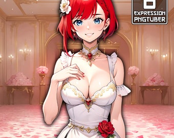 Senhora Namorados PNGTuber | 6 Expressão | Pngtuber Girl, Stream Avatar, Stream Model, Princesa Pngtuber, Garota Ruiva, Dia dos Namorados