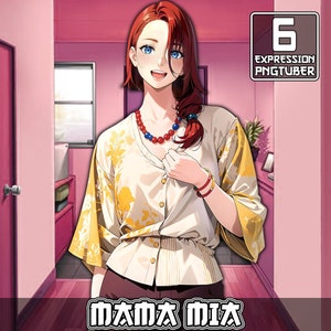 Mama Mia PNGTuber | 6 Expression | Pngtuber Girl, Stream Avatar, Stream Model, Cozy Pngtuber , Cute Pngtuber Girl , Anime Mother Pngtuber
