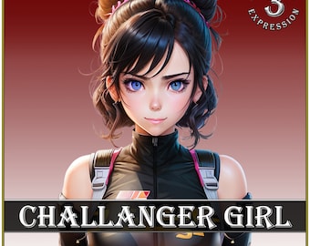 Chica desafiante PNGTuber / 3 expresiones faciales femeninas Pngtuber / Pngtuber 2D para streamers, youtubers, creadores de contenido / Chica tuber Png