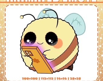 Abelha fofa segurando e tocando seu telefone Emote animado | Emote de abelha fofa, Emote de abelha kawaii, Emote de abelha chibi, Emote de abelha animado, Emote de Twitch