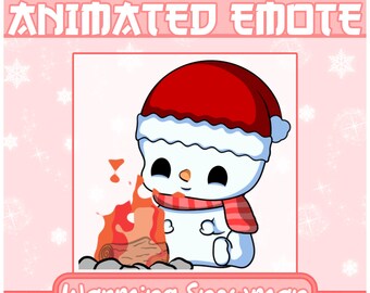 Warming Snowman Animated Emote | Animated Snowman Emote, X Mas Emote , Christmas Emote , New Year Emote, Campfire Emote, Snow Man Melt Emote