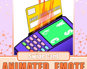 Emote de cartão de crédito, Emote de cartão de crédito, Emote de máquina POS, Emote Twitch, Emote Kick, Emote Discord, Emote de deslizar