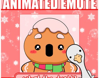 Gesto de pan de jengibre, qué es el pato / Gesto animado, Gesto de Navidad, Gesto de Año Nuevo, Gesto de pan de jengibre, Gesto de pato, Gesto para Twitch y Discord