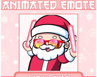 Wavy Santa Emote | Christmas Emote , Animated Santa Emote, Dancing Santa Emote , Dance Santa Emote, Xmas Emote, Animated Emote, Cheer Emote