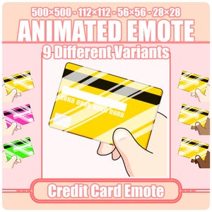 Gesto de tarjeta de crédito / Gesto de tarjeta de crédito animado / Gesto de tarjeta, Gesto de Twitch, Gesto de patada, Gesto de Discord, Gesto de comprarlo, Gesto lindo, Gesto animado