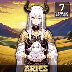 Aries PNGTuber | 7 Expression | Pngtuber Boy, Stream Avatar, Stream Model, Goat Boy, Ram Pngtuber , Zodiac Boy , Demon Boy, Twitch,Veadotube