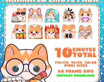 Cat Emote Pack | Orange Cat Emote Pack | Animated Cat Emotes , Cat Emote Bundle , Animated Emote Pack , Cute Cat Emotes , Ginger Cat Emotes