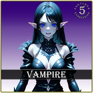 Vampire PNGTuber | 5 Facial Expressions Female Pngtuber | 2D Pngtuber for Streamer ,Youtuber ,Content Creator | Uniq Pngtuber ,Pngtuber Girl