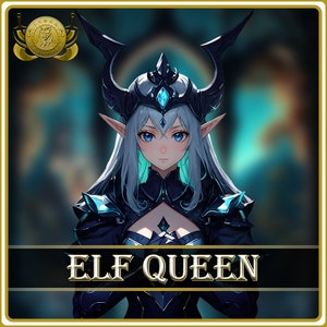 Elf Queen Pngtuber , 4 expression , elf pngtuber , elf girl pngtuber , vtuber assets , female elf , elf warrior , veadotube ,blue pngtuber