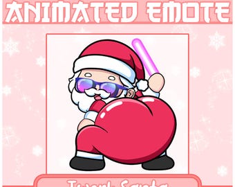 Gesto animado de Papá Noel twerk / Gesto animado de Papá Noel, Gesto de Navidad, Gesto de Año Nuevo, Gesto de twerk, Baile de twerk de Papá Noel