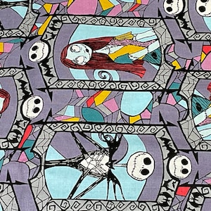 Sally en Jack stof &quot;Stained Glass&quot; - Disney - Springs Creative - 1 7/8 Yards