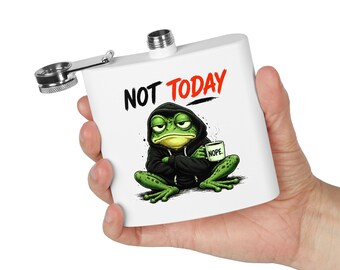 Grumpy Frog 'Not Today' Flask | Stainless Steel Flask