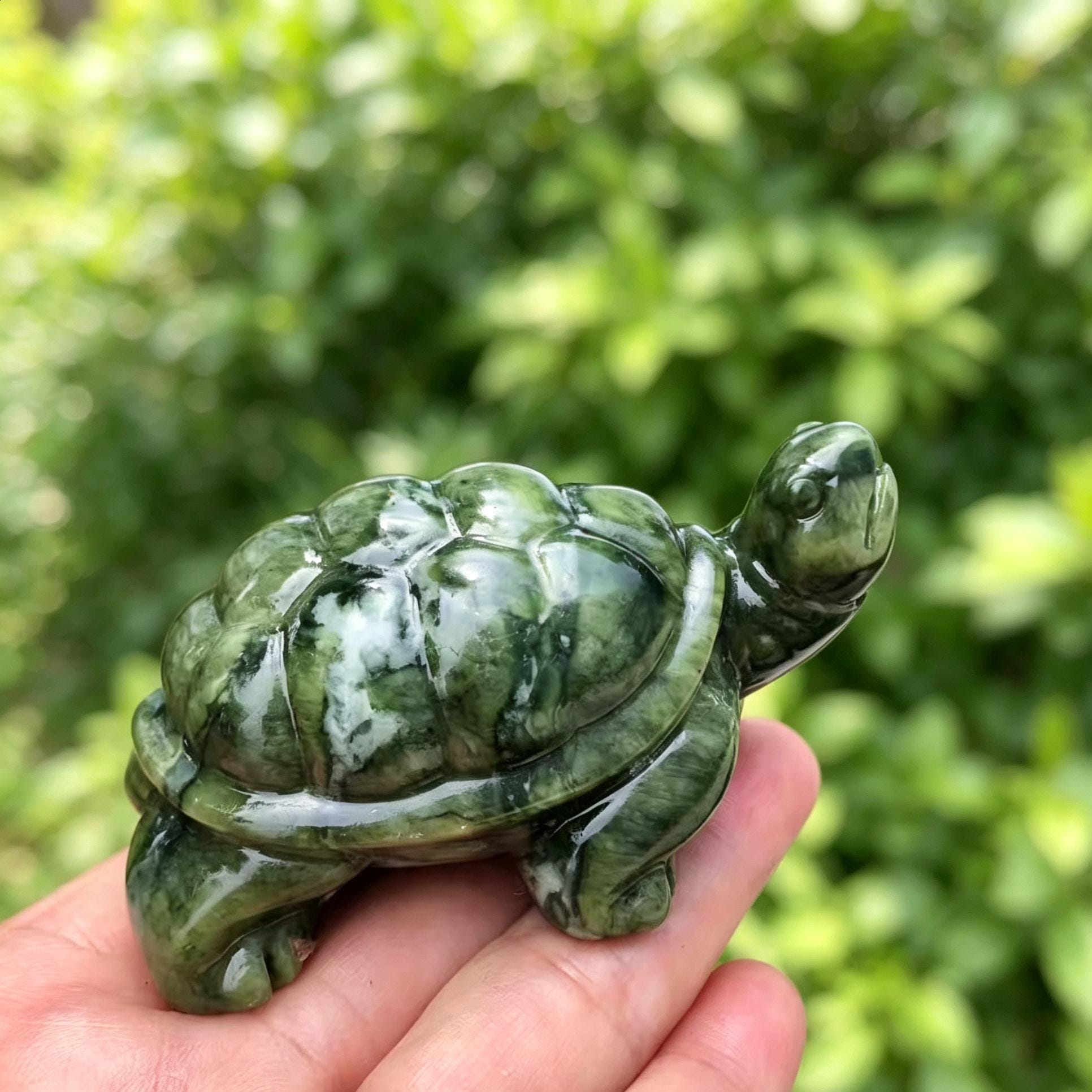 White Jade Turtle - Etsy
