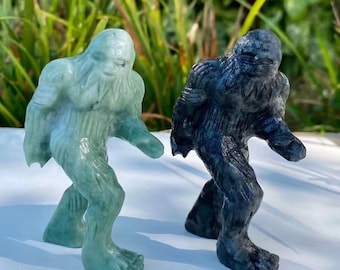 Hand Carved Crystal Sasquatch: Natural Quartz Healing Decor