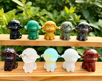 Natural Hand Carved Crystal Sheep Figurine,Carving Crystal Animals ,Reiki Healing Stone Gift