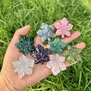 1,6 ""Natural Crystal Ahornblatt Hand geschnitzt, Kristall Quarz Blatt Carving, Reiki Heilung Wohnkultur, Energie Kristall Geschenk 1PC"