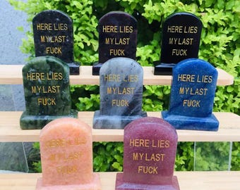 Crystal Tombstone: Carved Halloween Decor, Healing Energy Gift