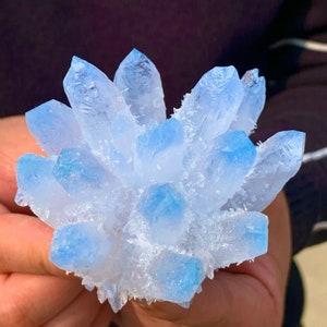 350g+New Find Blue Phantom Quartz Crystal Cluster Mineral Specimen ,Hand Carving,healing Home Decor,Energy Crystal Gift 1PC