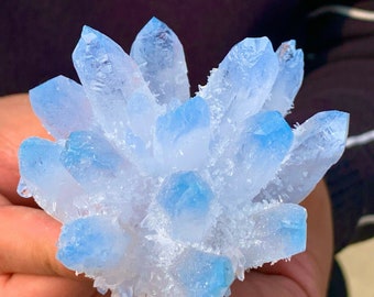 350g +Neu Fund Blau Phantomquarz Kristallcluster Mineral Probe, Hand Carving, Heilung Wohnkultur, Energie Kristall Geschenk 1PC