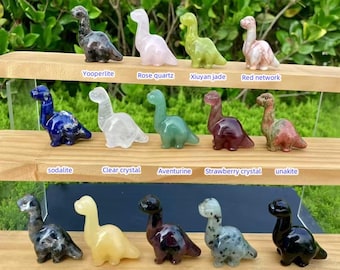 Natural Crystal Dinosaur Carving: Reiki Healing Decor