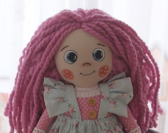 Poupées faites à la main/poupée au Crochet/poupée Waldorf/poupée Ooak/poupée Amigurumi/poupée en tissu/poupée en tissu bébé/cadeau de douche de bébé