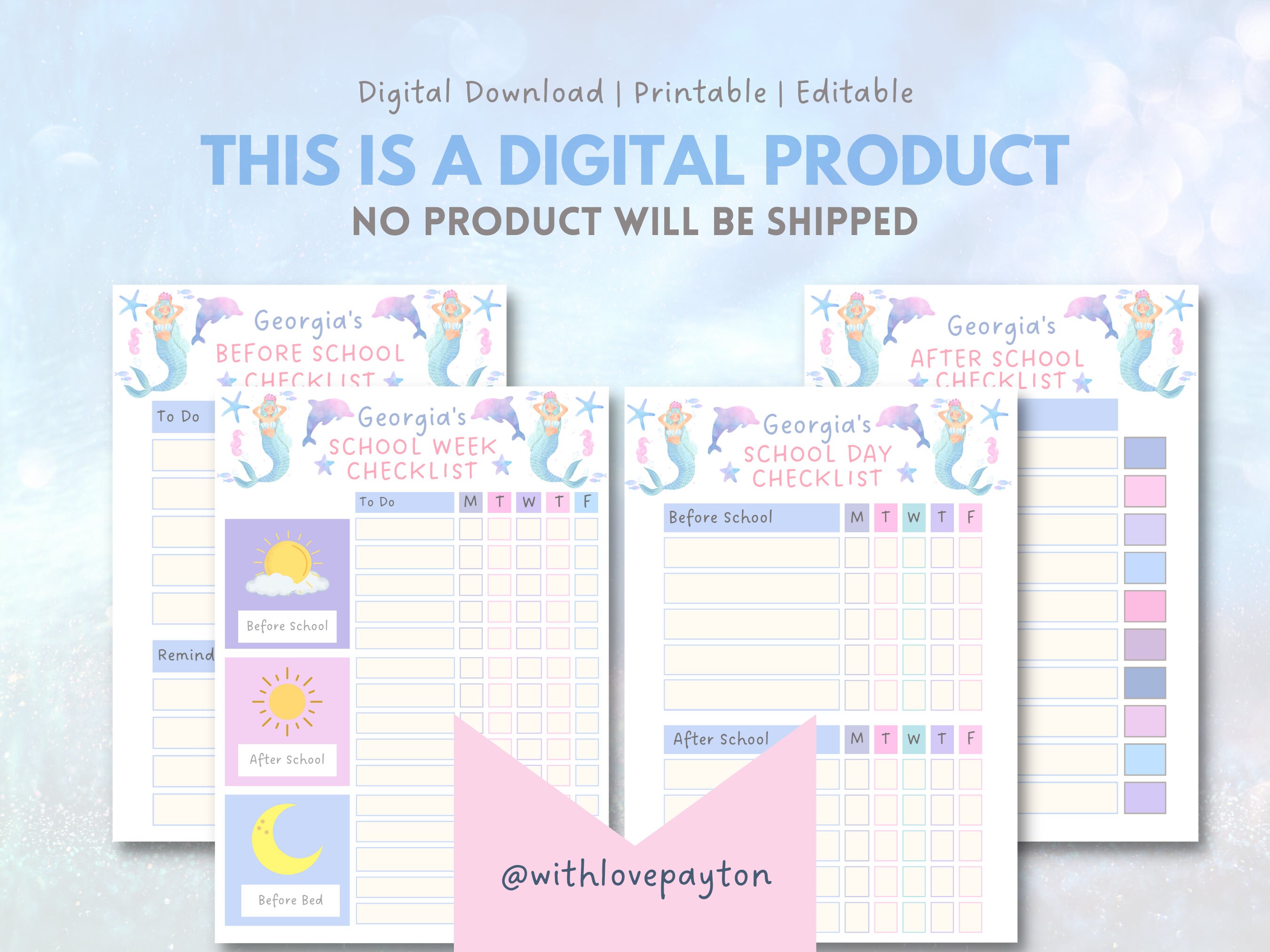 Printable School Checklist Daily Routine Organizer To-do - Etsy