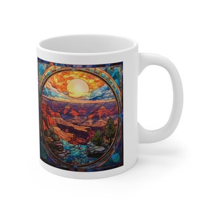 Grand Canyon Stained Glass Art Mug - Southwest Coffee Cup