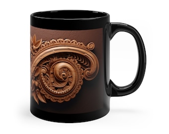 Paisley Mug, Paisley Wood Carving, Man Gift, Father&#39;s Day Gift Ideas